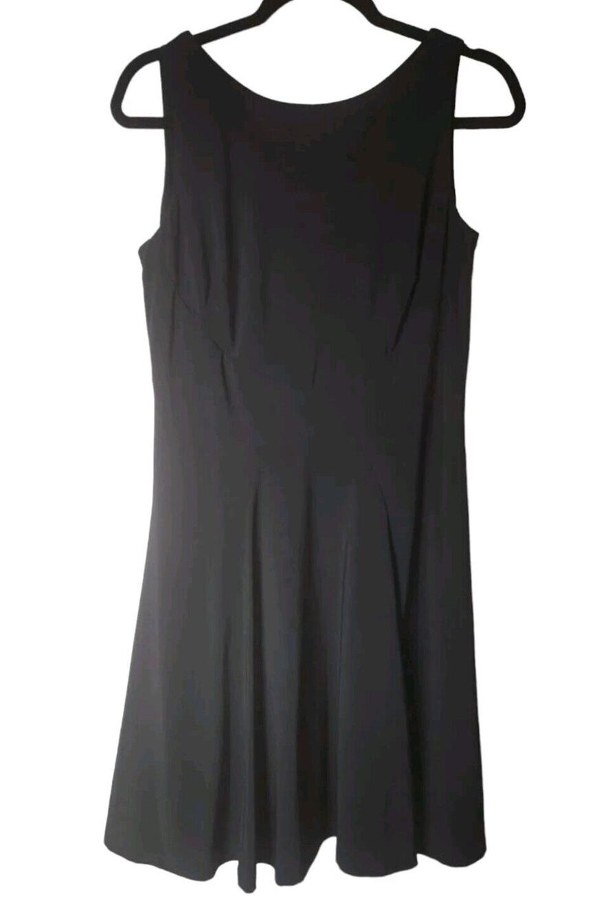Lauren Ralph Lauren Knee Length Sleeveless Black Flowy Sheath Dress Sz 10 Career